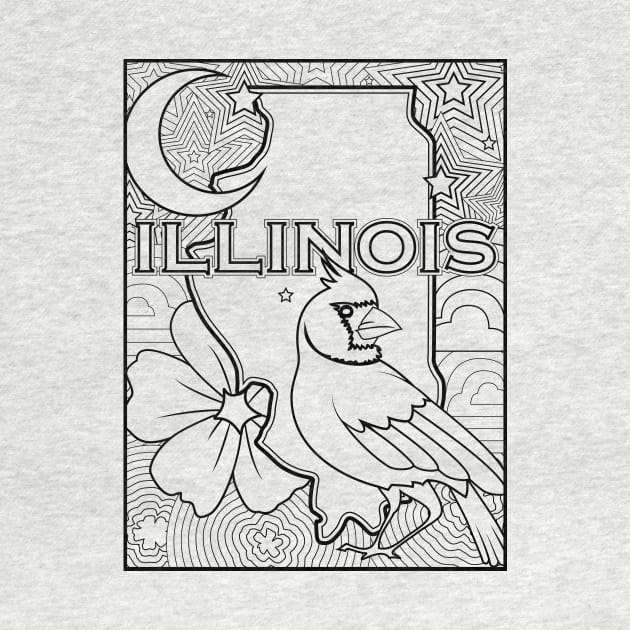 illinois coloring page by LeapDaze